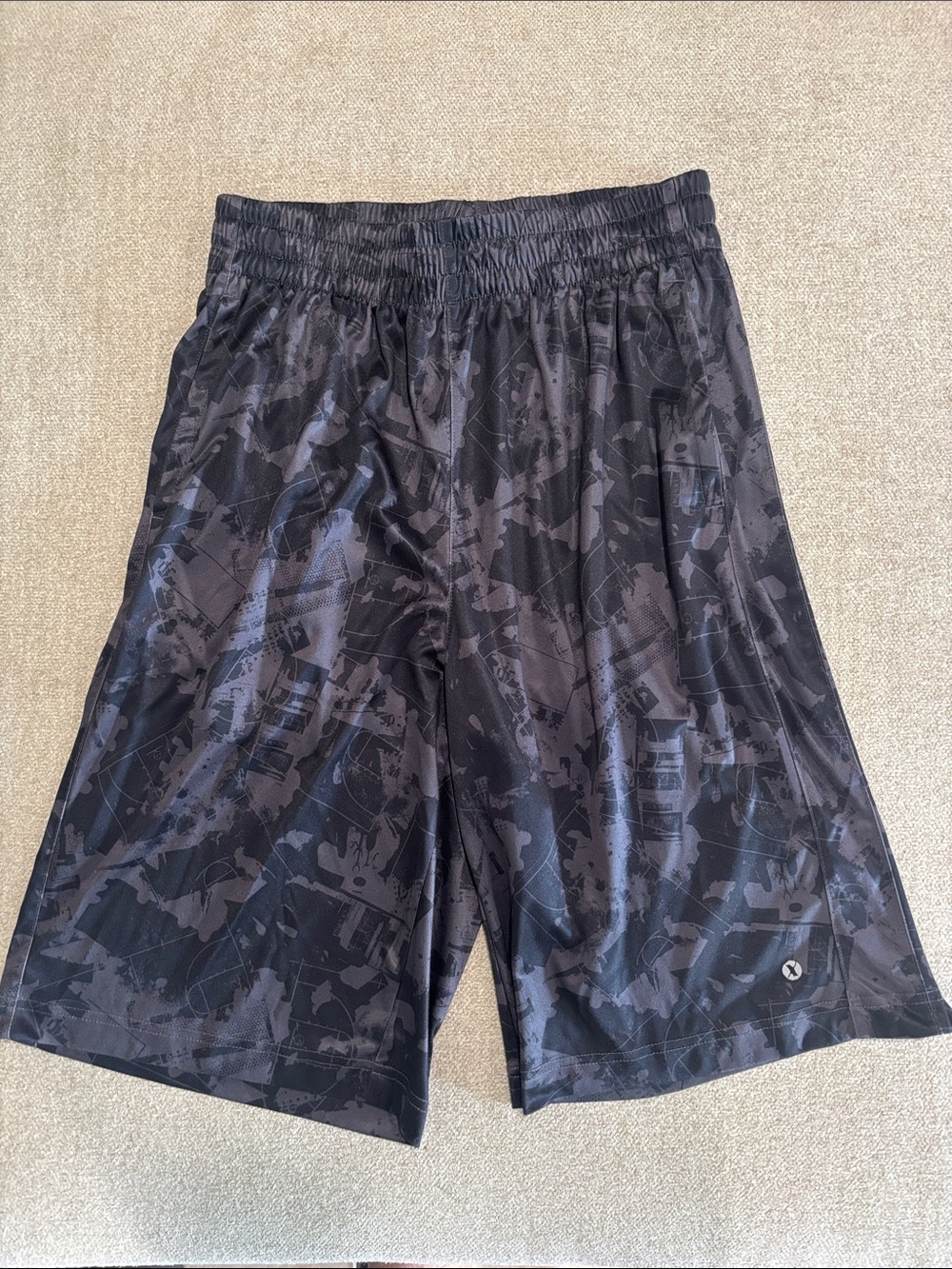 Men's Athletic Print Performance Shorts - Black